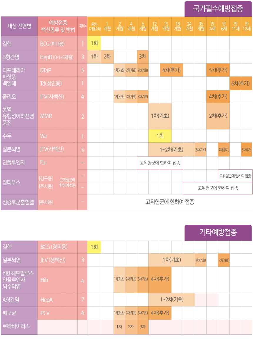 예방접종표